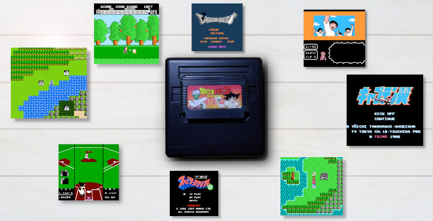 レトロフリークなら色々なキャラゲーをプレイできることをイメージした画像です。