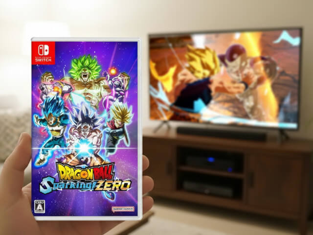 ドラゴンボール-SparkingZERO-for-Nintendo-Switchパッケージとプレイ画面の画像です。