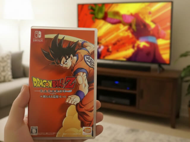 ドラゴンボールZ-カカロット-for-Nintendo-Switchパッケージとプレイ画面の画像です。