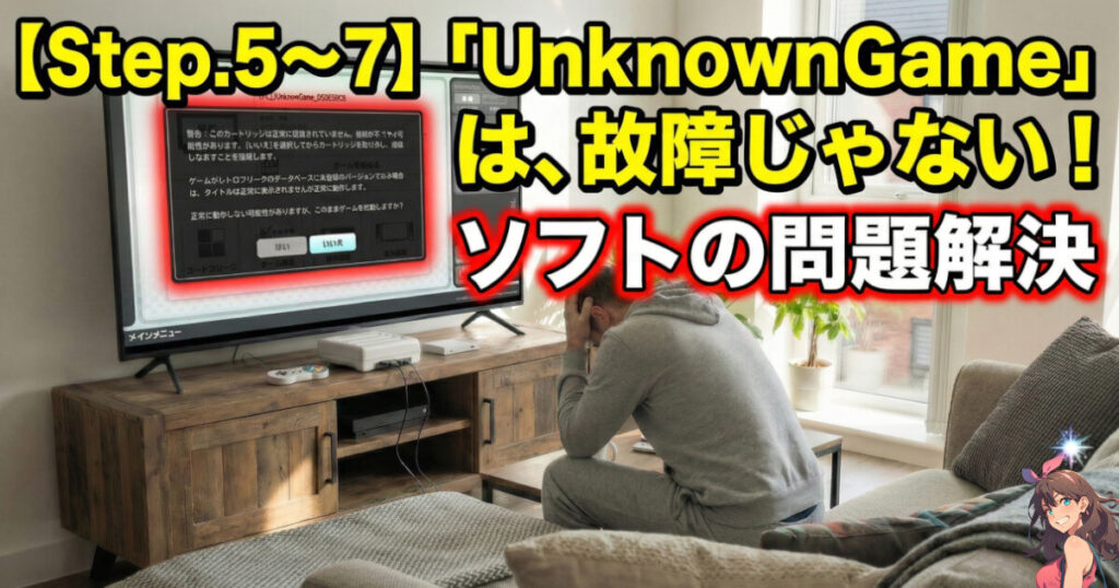 「UnknownGame」は故障じゃない！ソフトの問題解決をイメージした画像です。