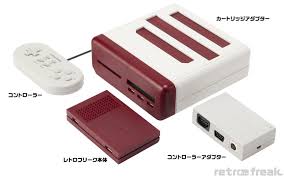 レトロフリーク-レッド×ホワイト（コントローラーアダプターセット）の画像です。