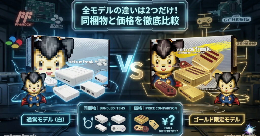 全モデルの違いは2つだけ！同梱物と価格を徹底比較をイメージした画像です。